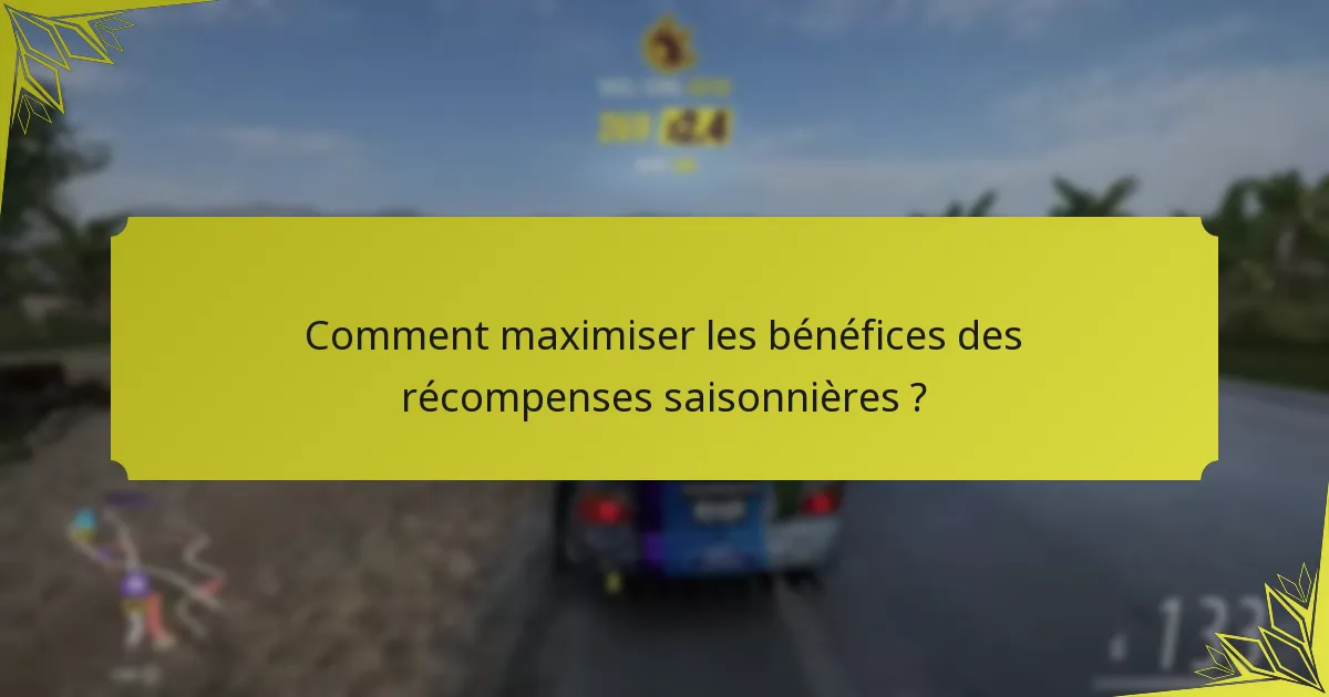 Quelles tendances émergent dans les récompenses saisonnières de Forza Horizon 5 ?
