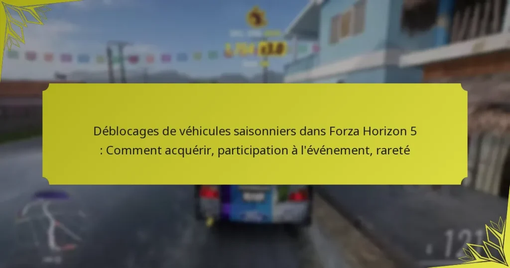 Déblocages de véhicules saisonniers dans Forza Horizon 5 : Comment acquérir, participation à l’événement, rareté