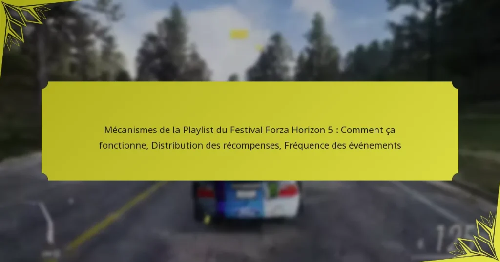 Mécanismes de la Playlist du Festival Forza Horizon 5 : Comment ça fonctionne, Distribution des récompenses, Fréquence des événements