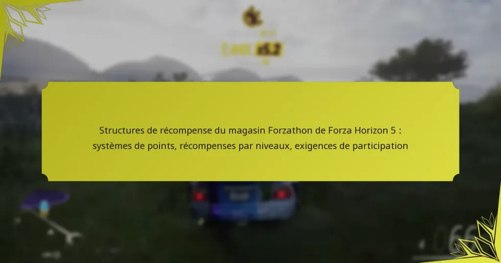 Structures de récompense du magasin Forzathon de Forza Horizon 5 : systèmes de points, récompenses par niveaux, exigences de participation